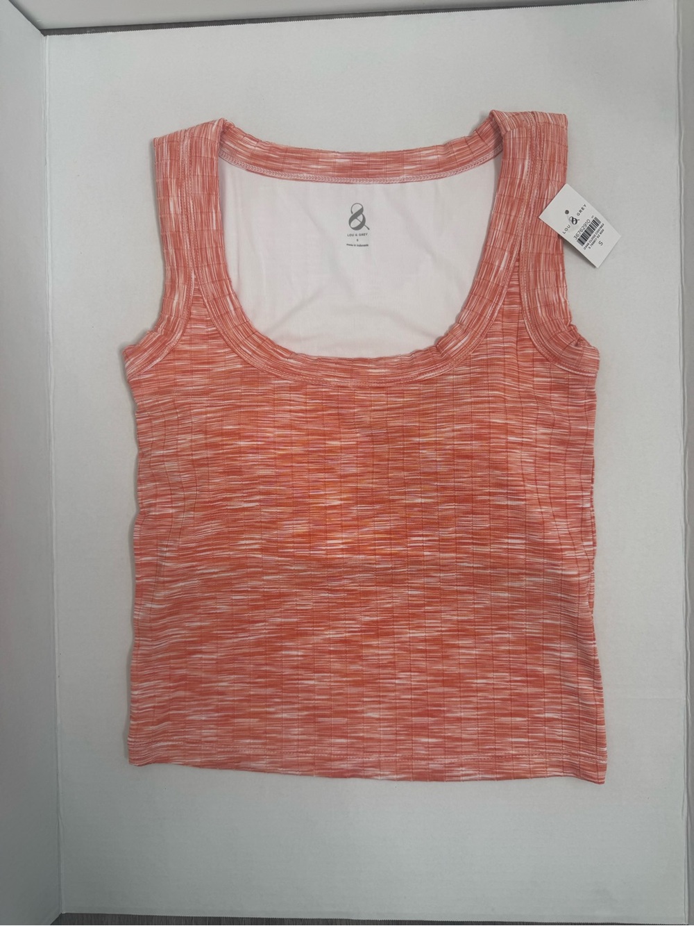 Lou & Grey Orange Space-Dye Scoop Neck Tank